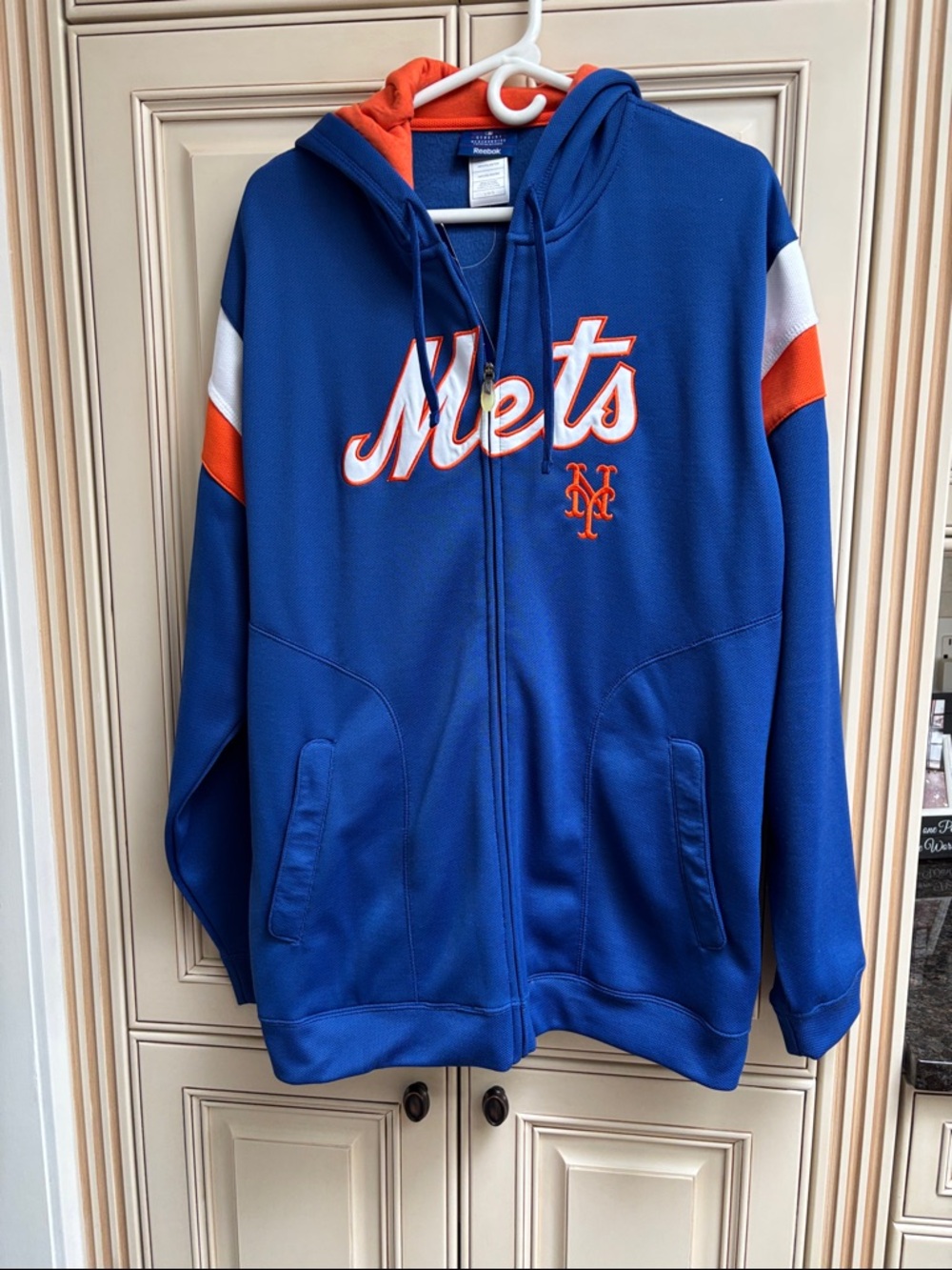 REEBOK NY METS ZIPPER HOODED JACKET NEW LARGE VINTAGE